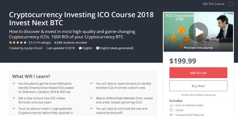 cryptocurrency ico investing course 2018 identify the best free