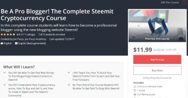 Be A Pro Blogger! The Complete Steemit Cryptocurrency Course