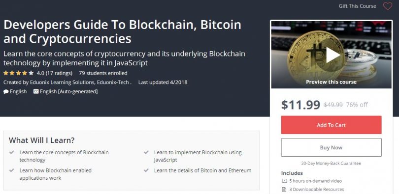 Developers Guide To Blockchain, Bitcoin and Cryptocurrencies