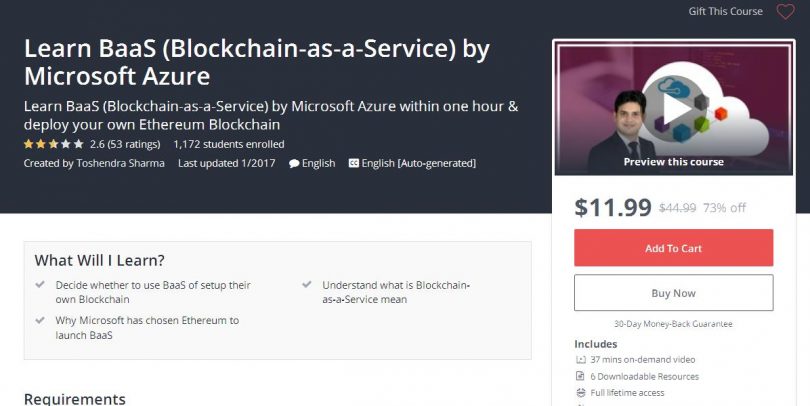 Learn BaaS (Blockchain-as-a-Service) by Microsoft Azure