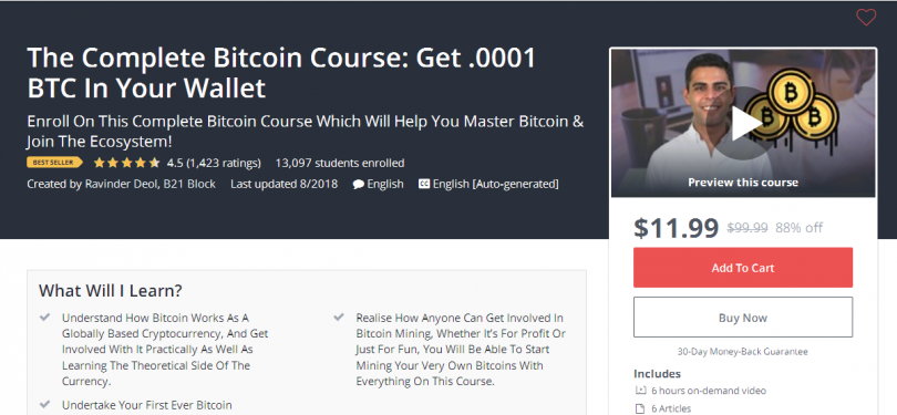 The Complete Bitcoin Course Get .0001 BTC In Your Wallet