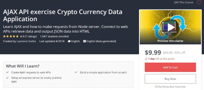 AJAX API exercise Crypto Currency Data Application