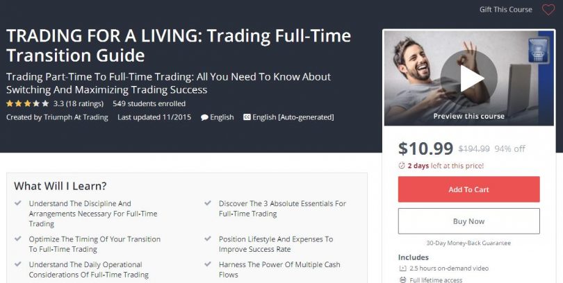 TRADING FOR A LIVING Trading Full-Time Transition Guide