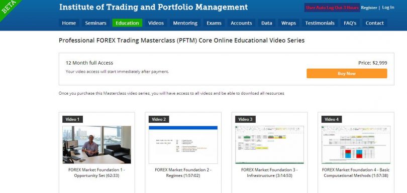 Professional FOREX Trading Masterclass (PFTM) Core Online Educational Video Series